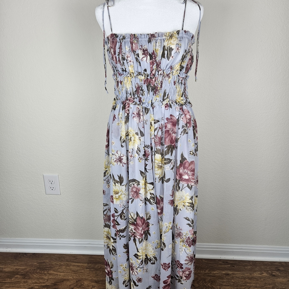 En Saison Floral Maxi Dress in Purple and Yellow
